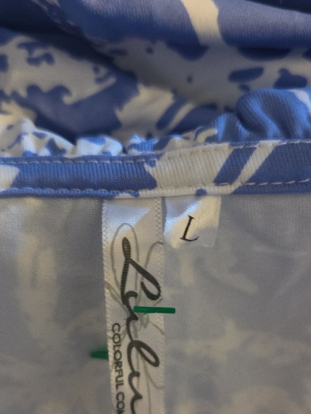 Lulu-B Blue and White Palm-Print Maxi Dress - Picture 3 of 7
